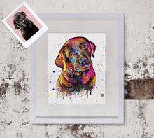 Load image into Gallery viewer, Pop Art Dog Portrait, Custom Dog Painting from Photo, Pet Memorial Gift