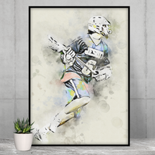 Load image into Gallery viewer, Sport Portrait Print Lacrosse, Family Baseball Art, 2021 University Sport Team Portrait, Dorm Art, Teenager Wall Art