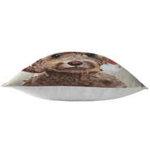Load image into Gallery viewer, Cockapoo Christmas Pillow | Christmas Gift for Brown Cockapoo Owners | Custom Dog Pillow