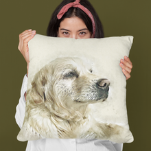Load image into Gallery viewer, Custom Golden Retriever Portrait Pillow for Golden Treasures Rescue