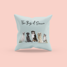 Load image into Gallery viewer, Summer Dog Pillow | Dogs with Sunglasses | Pet Throw Pillow | Gift for Pet Lovers | Pet Loss Gift