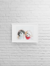Load image into Gallery viewer, Watercolor Pet Portrait, Portrait of your Dog or Cat, Pet Memorial Gift, Custom Portrait from Photo