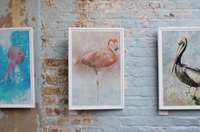 Load image into Gallery viewer, Flamingo Wall Art Print, Ocean inspired Art, Nursery Room Decor, Beach House Art and Decor, Tropical Wall Art