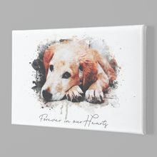 Load image into Gallery viewer, Golden retriever pet portrait canvas