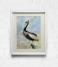 Load image into Gallery viewer, Pelican Print | Art for Beach House | Water Inspired Print | Ocean Life Art Print