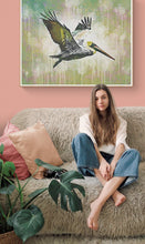 Load image into Gallery viewer, Pelican Flying Wall Art Print, Decor for Beach House, Water Inspired Print, Ocean Life Art Print, Water Bird Art