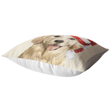 Load image into Gallery viewer, Golden Retriever Christmas Pillow | Xmas Decorative Throw Pillow | 3Pet Portrait Decor
