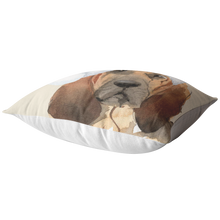 Load image into Gallery viewer, Blood Hound Christmas Pillow | Peekaboo Dog Pillow | Hound Dog Owner Gift