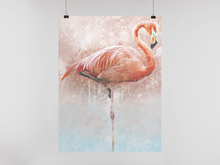 Load image into Gallery viewer, Flamingo Wall Art Print, Ocean inspired Art, Nursery Room Decor, Beach House Art and Decor, Tropical Wall Art