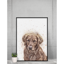 Load image into Gallery viewer, Custom Pet Portrait, Pen and Watercolor Style Portrait of your Dog or Cat, Pet Memorial Gift
