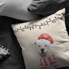 Load image into Gallery viewer, Staffordshire Bull Terrier Christmas Pillow | Staffie Owner Gift | Pit Bull Lovers | Rescue Shelter Dog