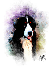 Load image into Gallery viewer, Rainbow Bridge Pet Portrait, Colorful Style Portrait of your Dog or Cat, Pet Memorial Gift