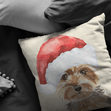 Load image into Gallery viewer, Yorkie Christmas Hat Pillow | Gift for Yorkshire Terrier Owners | Pet Memorial Gift