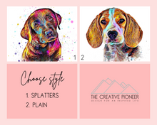 Load image into Gallery viewer, Pop Art Dog Portrait, Custom Dog Painting from Photo, Pet Memorial Gift