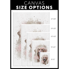 Load image into Gallery viewer, Pet Portrait Print on Canvas, Pet Loss Gift, Dog Portrait for Pet Owner, Cat Mom Dog Dad Gift