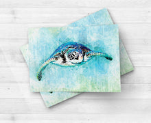 Load image into Gallery viewer, Sea Turtle Wall Art Print, Ocean inspired Art, Nursery Room Decor, Beach House Art and Decor, Tropical Wall Art