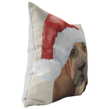 Load image into Gallery viewer, Blood Hound Christmas Pillow | Peekaboo Dog Pillow | Hound Dog Owner Gift