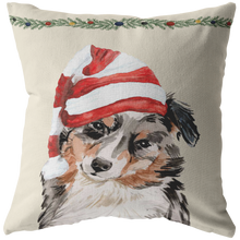 Load image into Gallery viewer, Australian Shepherd Gifts, Christmas Dog Throw Pillow, Aussie Shepherd Owner Gift for Christmas
