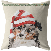 Load image into Gallery viewer, Australian Shepherd Gifts, Christmas Dog Throw Pillow, Aussie Shepherd Owner Gift for Christmas