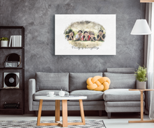Load image into Gallery viewer, Family Portrait Watercolor Style Print on Canvas | Grandparent Gift | 1st Anniversary Present