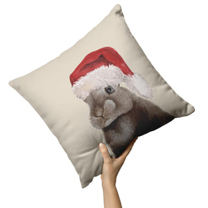 Rabbit Gifts, Brown Bunny Christmas Pillow