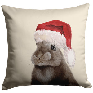 Rabbit Gifts, Brown Bunny Christmas Pillow