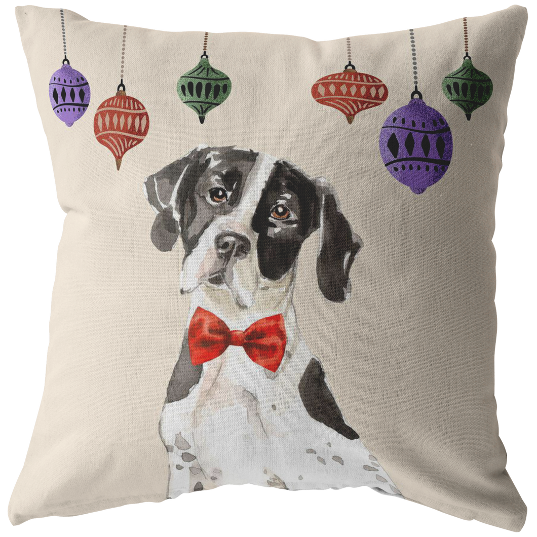 German Short Haired Pointer Christmas Pillow