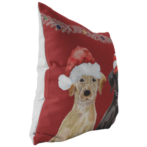Black Yellow Lab Christmas Gift | Holiday Throw Pillow | Gift for Labrador Retriever Owners