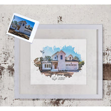 Load image into Gallery viewer, Custom Watercolor Home Portrait Print
