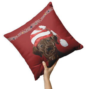 Chocolate Lab Gifts, Christmas Dog Pillow