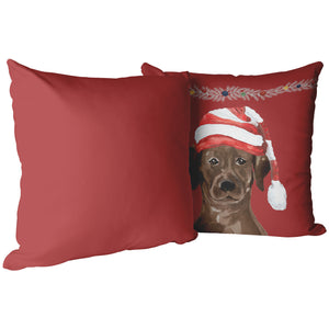 Chocolate Lab Gifts, Christmas Dog Pillow