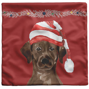 Cholcolate Lab Gifts, Christmas Dog Pillow, Brown Lab Owners Gift