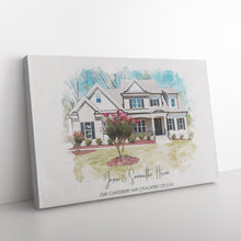 Load image into Gallery viewer, Custom Home Portrait on Canvas, Housewarming gift for New Home
