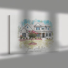 Load image into Gallery viewer, Custom Home Portrait on Canvas, Housewarming gift for New Home
