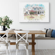 Load image into Gallery viewer, Custom Home Portrait on Canvas, Housewarming gift for New Home
