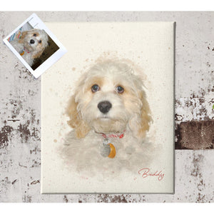 Pet Portrait Print on Canvas, Pet Loss Gift, Dog Portrait for Pet Owner, Cat Mom Dog Dad Gift