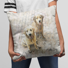 Load image into Gallery viewer, Custom Pet Portrait Pillow, Gift for Pet Owners, Pet Pillow from Photo
