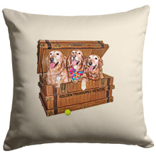 Load image into Gallery viewer, Golden Retriever Christmas Pillow for Golden Treasures Rescue
