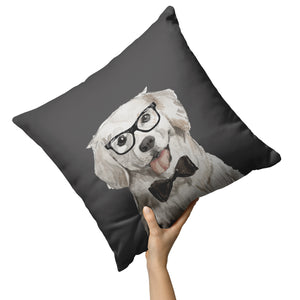 Golden Retriever Gifts, Grey Throw Pillow, for Golden Treasures Rescue