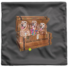 Load image into Gallery viewer, Golden Retriever Gifts, Grey Throw Pillow, for Golden Treasures Rescue
