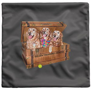 Golden Retriever Gifts, Grey Throw Pillow, for Golden Treasures Rescue