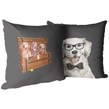 Load image into Gallery viewer, Golden Retriever Gifts, Grey Throw Pillow, for Golden Treasures Rescue
