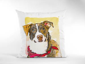 Fun Pet Portrait Pillow, Gift for Pet Owners, Pet Pillow from Photo, Portrait of your Dog