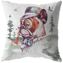 Load image into Gallery viewer, Frenchie Pillow | French Bulldog Throw Cushion | Vintage Art Decor
