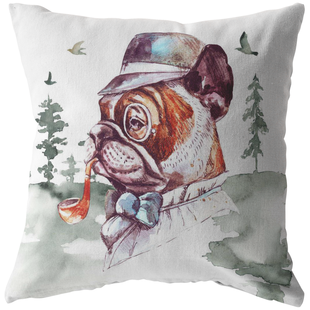 Frenchie Pillow | French Bulldog Throw Cushion | Vintage Art Decor