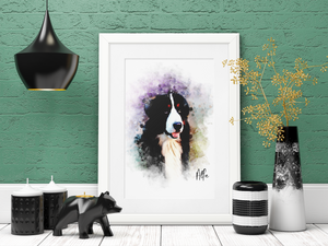 Rainbow Bridge Pet Portrait, Colorful Style Portrait of your Dog or Cat, Pet Memorial Gift