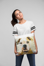 Load image into Gallery viewer, Fun Pet Portrait Pillow, Gift for Pet Owners, Pet Pillow from Photo, Portrait of your Dog
