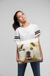 Fun Pet Portrait Pillow, Gift for Pet Owners, Pet Pillow from Photo, Portrait of your Dog