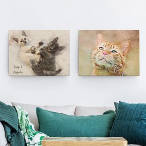 Cat portrait on Canvas Printed