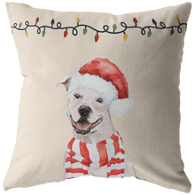 Load image into Gallery viewer, Staffordshire Bull Terrier Christmas Pillow | Staffie Owner Gift | Pit Bull Lovers | Rescue Shelter Dog
